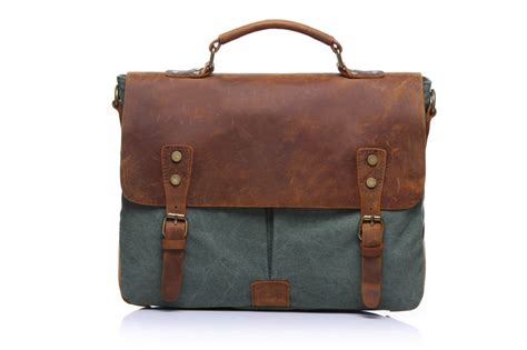 dark green messenger bag.